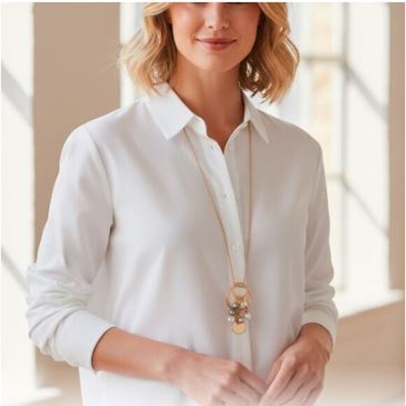 Ann Taylor Jewelry - Ann Taylor LOFT Women's Antique Gold Interlocking Ring Bead Disc Necklace NWT 34